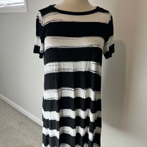 LOFT Black and White Striped Top